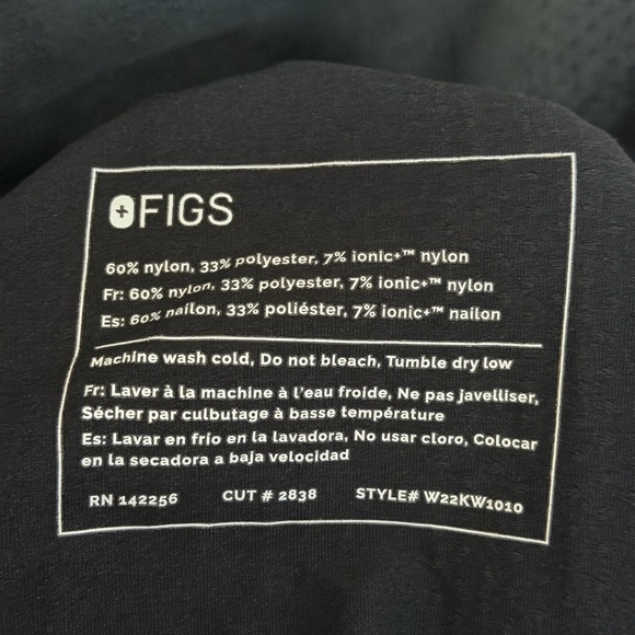 Figs Women's Black Long Sleeve Tee - Picture 5 of 5